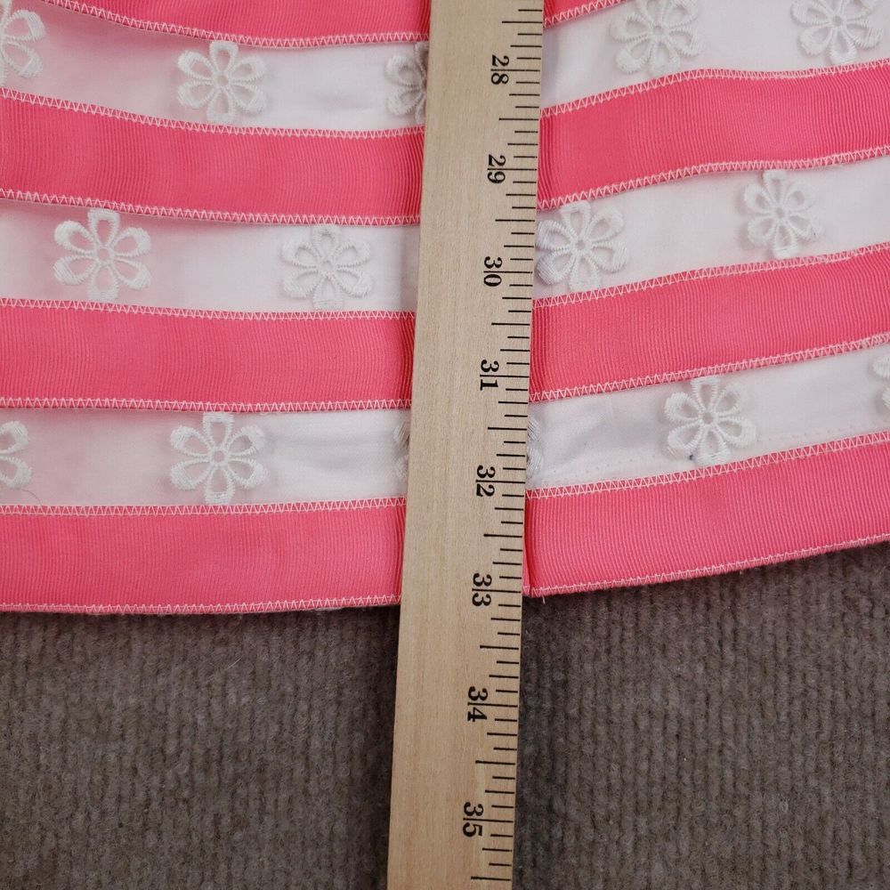 Lilly‎ Pulitzer Joslin Dress Size 0 Pink White Flutter Ribbon Floral Striped - Picture 4 of 16